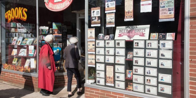 Book shop with DRMF display in window