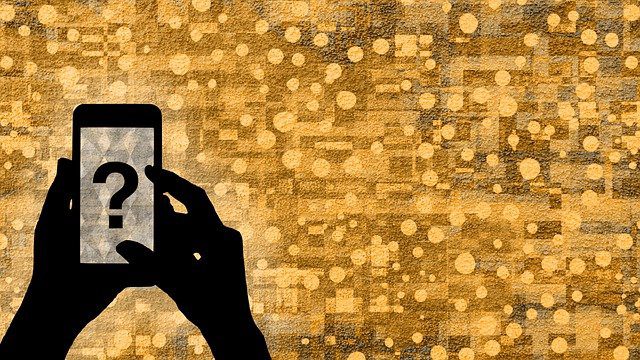 Cell phone with question mark