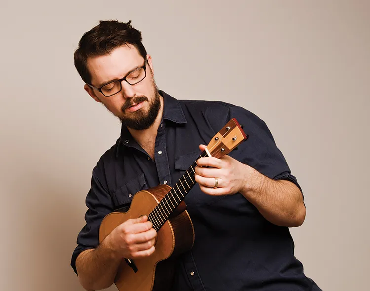 James Hill playing ukelele